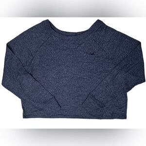 Hollister Women’s Blue California Cropped Long Sleeve Shirt Size Small Like New